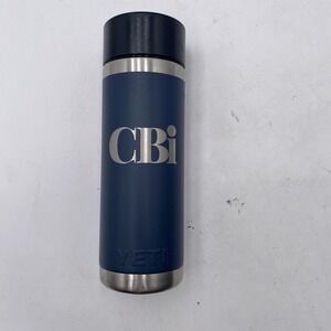 Yeti Rambler 18 OZ Bottle Blue Hotshot Cap SEE PICS Engraved  VGC